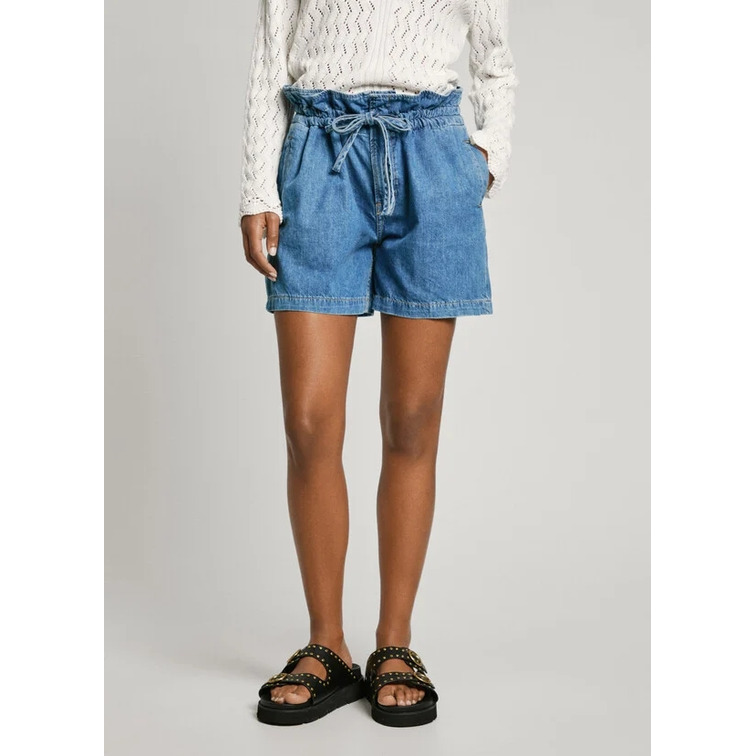 le short femme  pepe jeans a-line short uhw cinch