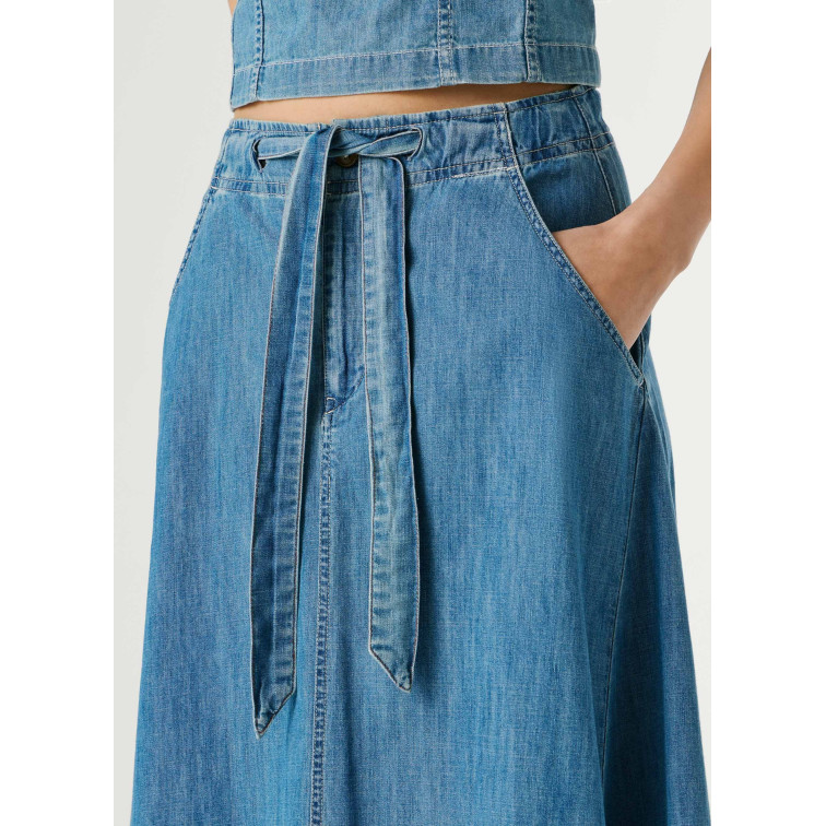 jupe femme  pepe jeans maxi skirt uhw belt