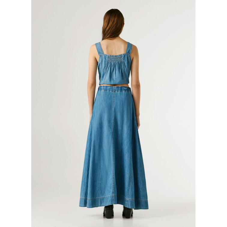 jupe femme  pepe jeans maxi skirt uhw belt