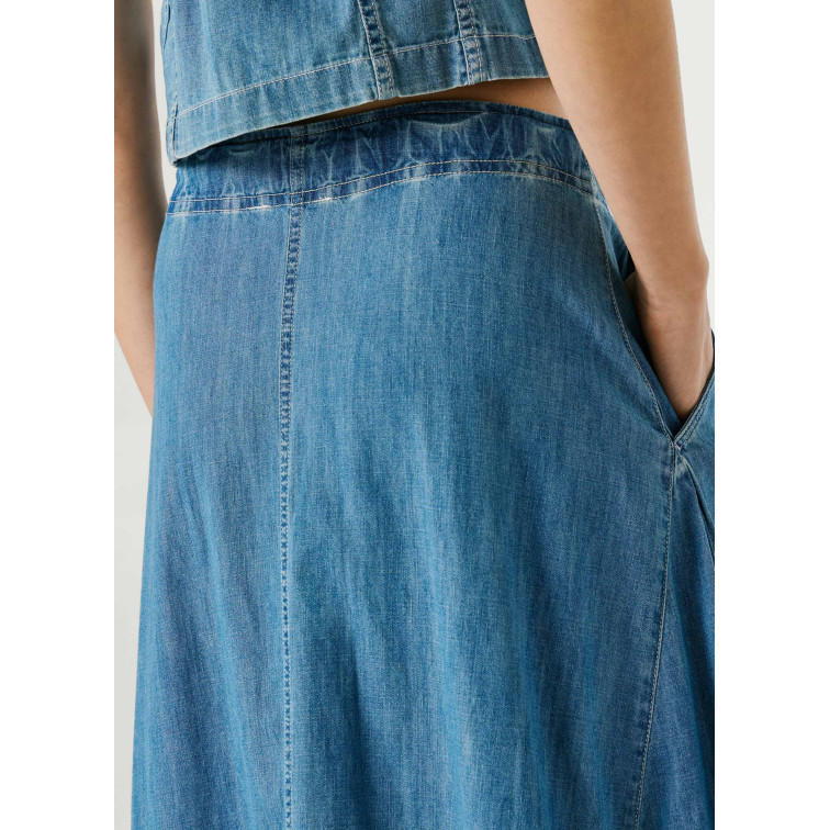 jupe femme  pepe jeans maxi skirt uhw belt