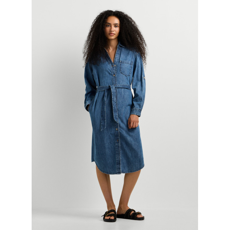 robe femme  pepe jeans angie classic shirt dress