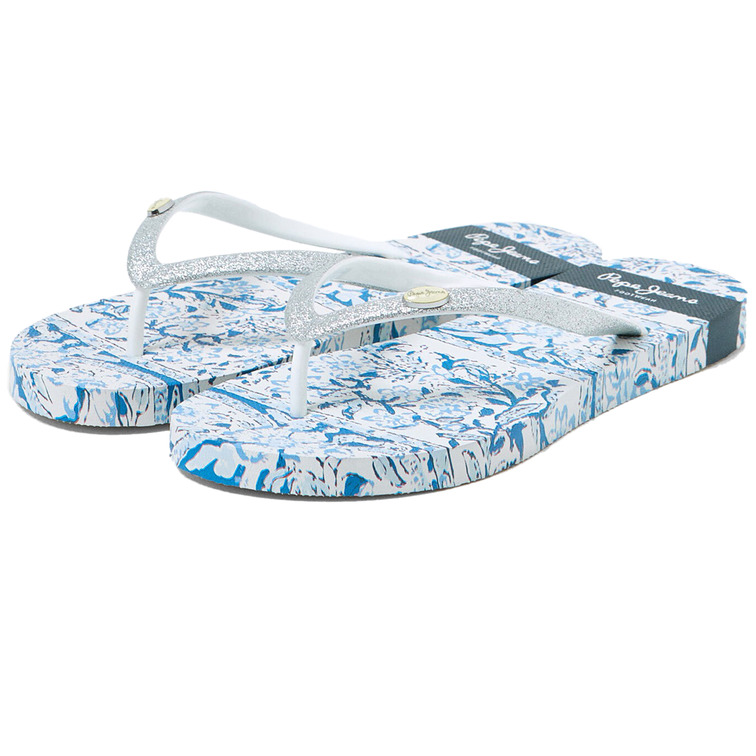 tongs imprimées femme pepe jeans rake