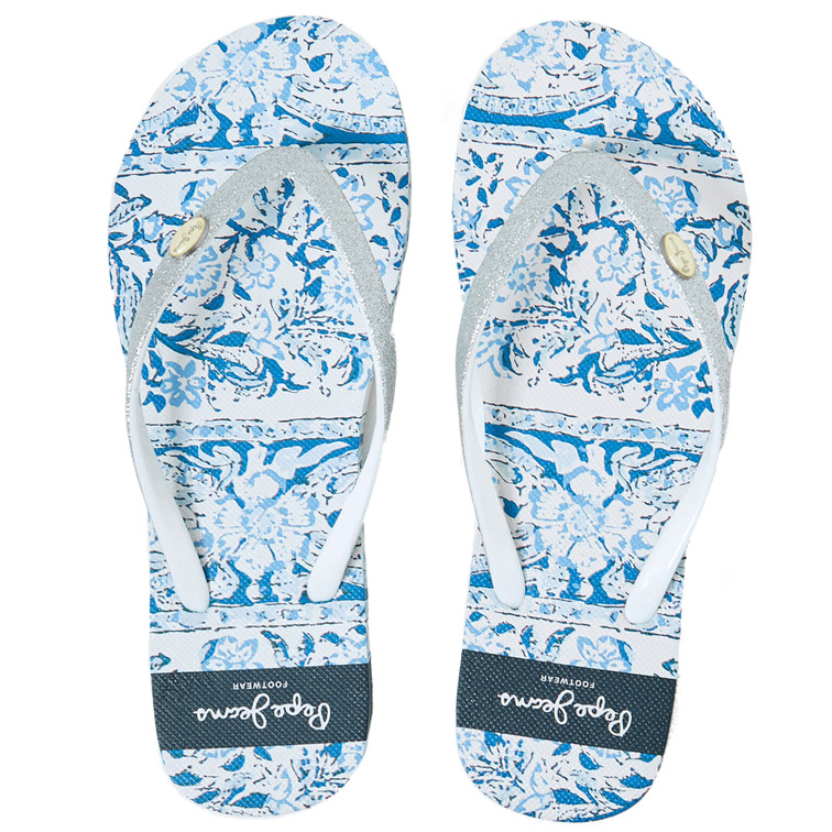tongs imprimées femme pepe jeans rake