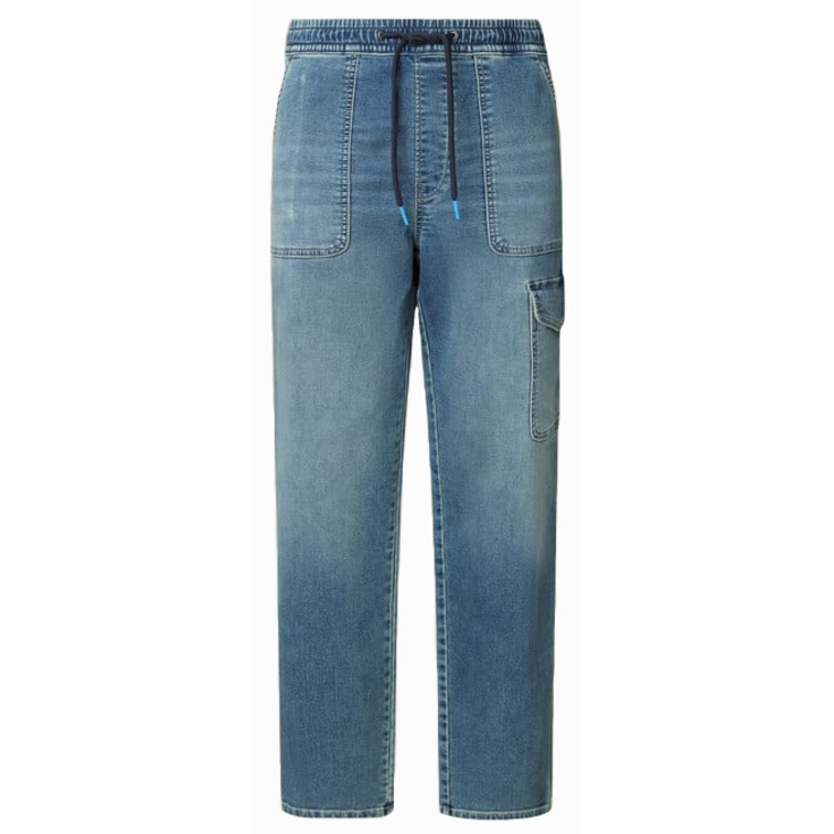 jeans homme  pepe jeans relaxed cargo mid blue