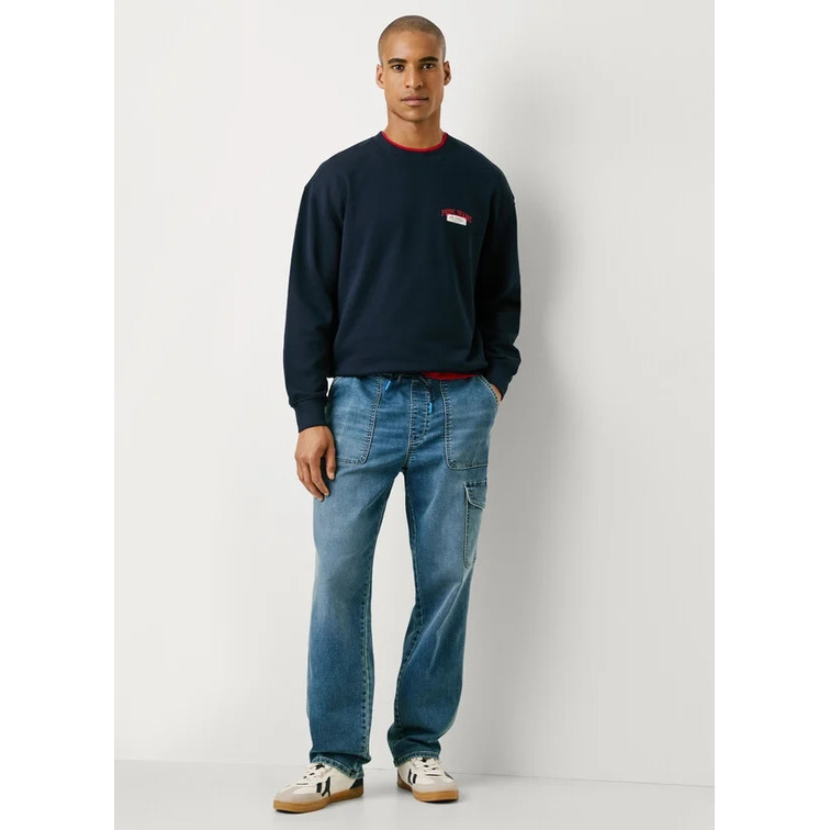 jeans homme  pepe jeans relaxed cargo mid blue