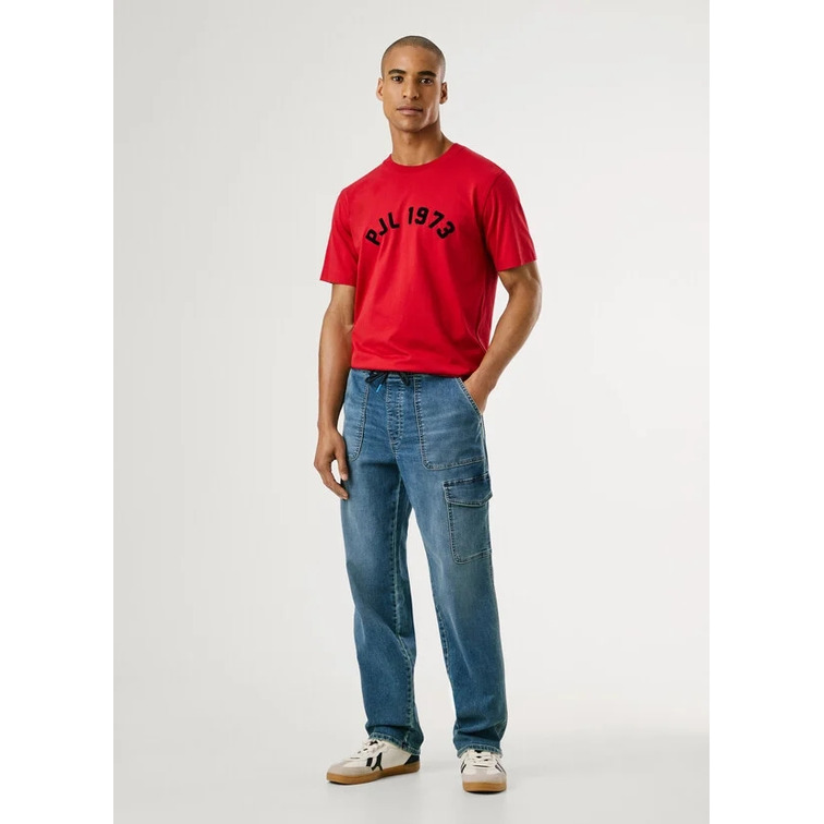 jeans homme  pepe jeans relaxed cargo mid blue