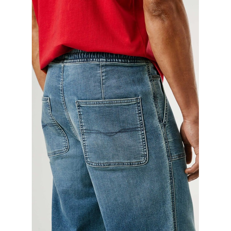 jeans homme  pepe jeans relaxed cargo mid blue