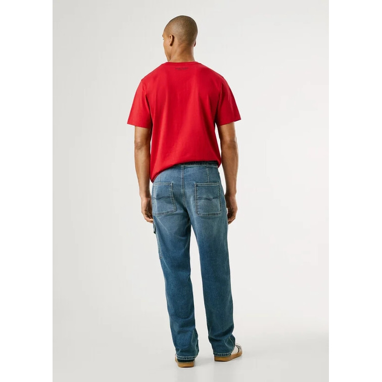 jeans homme  pepe jeans relaxed cargo mid blue