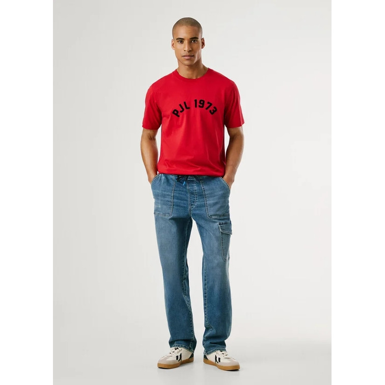 jeans homme  pepe jeans relaxed cargo mid blue