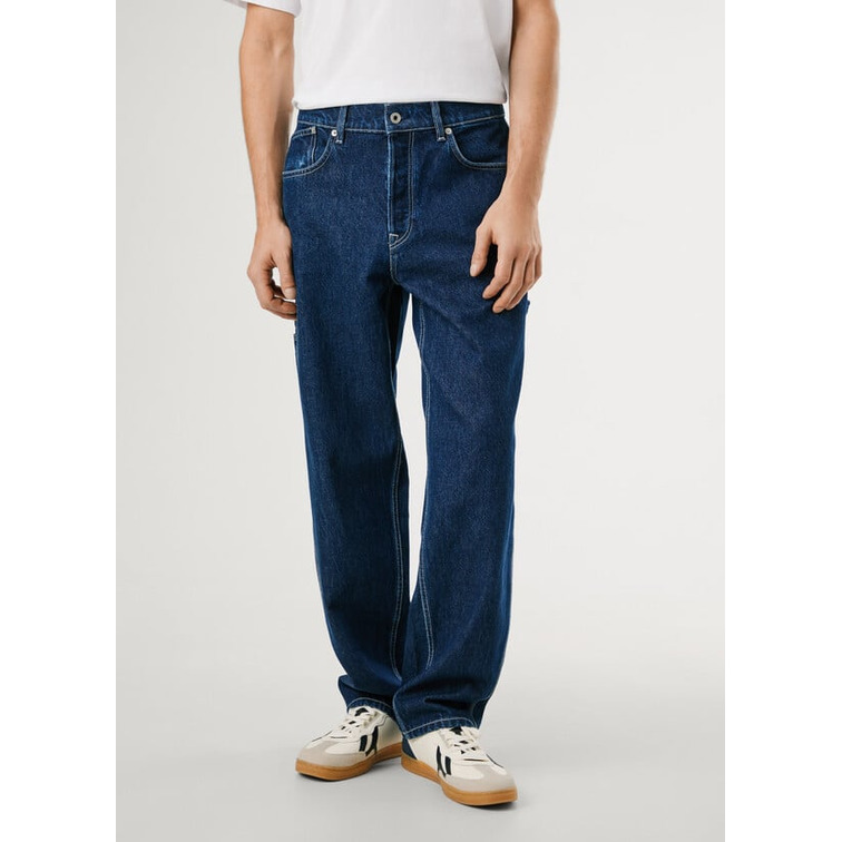 jeans homme  pepe jeans relaxed taper carpenter dk blu