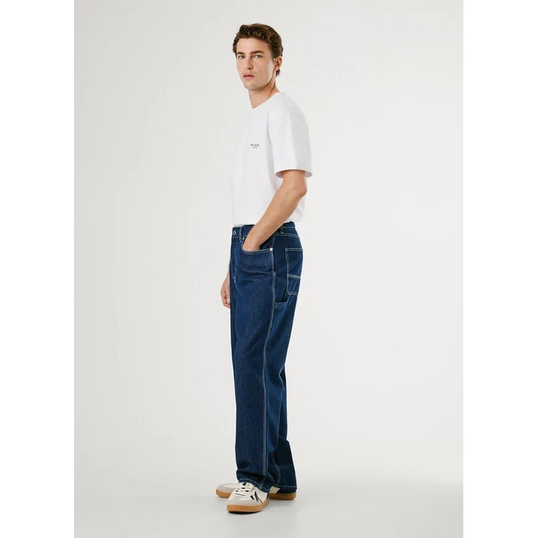 jeans homme  pepe jeans relaxed taper carpenter dk blu