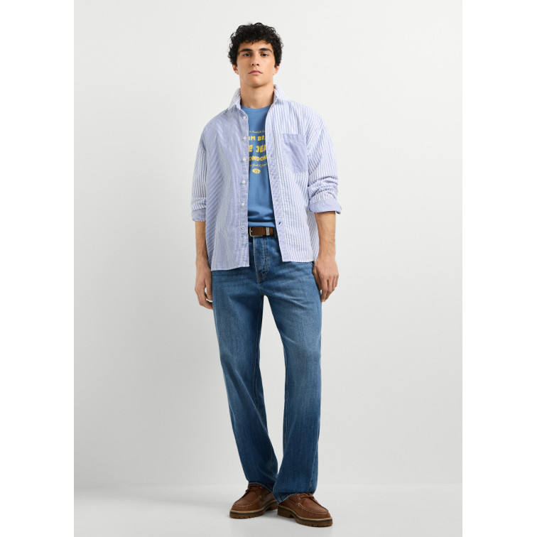 jeans homme  pepe jeans helix loose taper slub