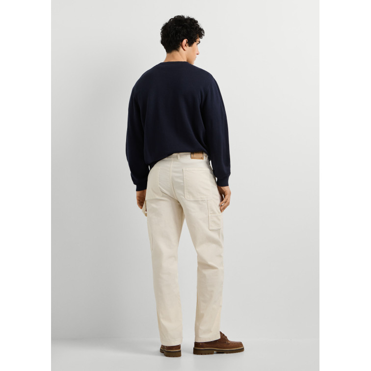 pantalon homme  pepe jeans relaxed washed carpenter canva