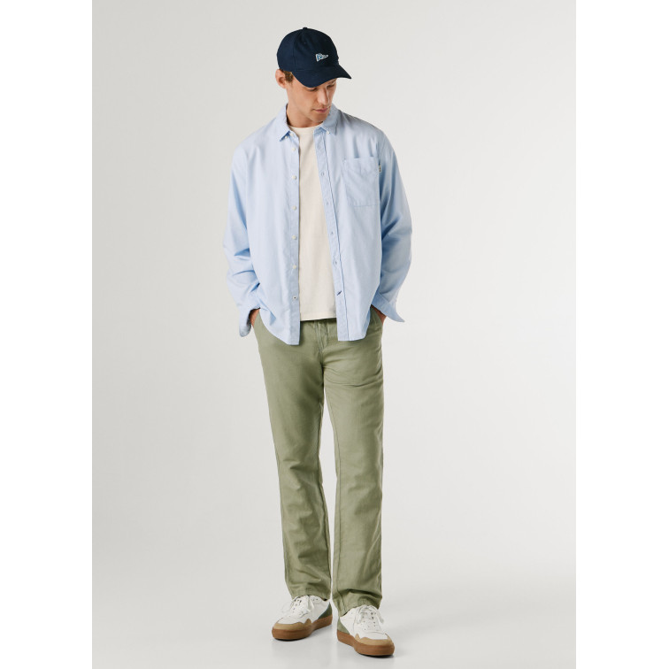 pantalon homme  pepe jeans pull on comfort chino linen