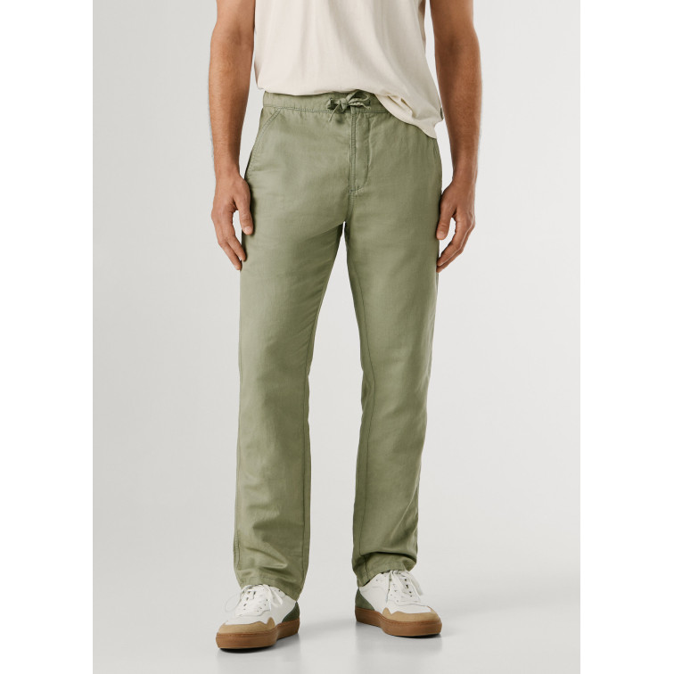 pantalon homme  pepe jeans pull on comfort chino linen
