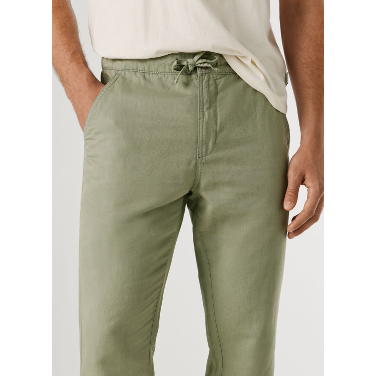 pantalon homme  pepe jeans pull on comfort chino linen
