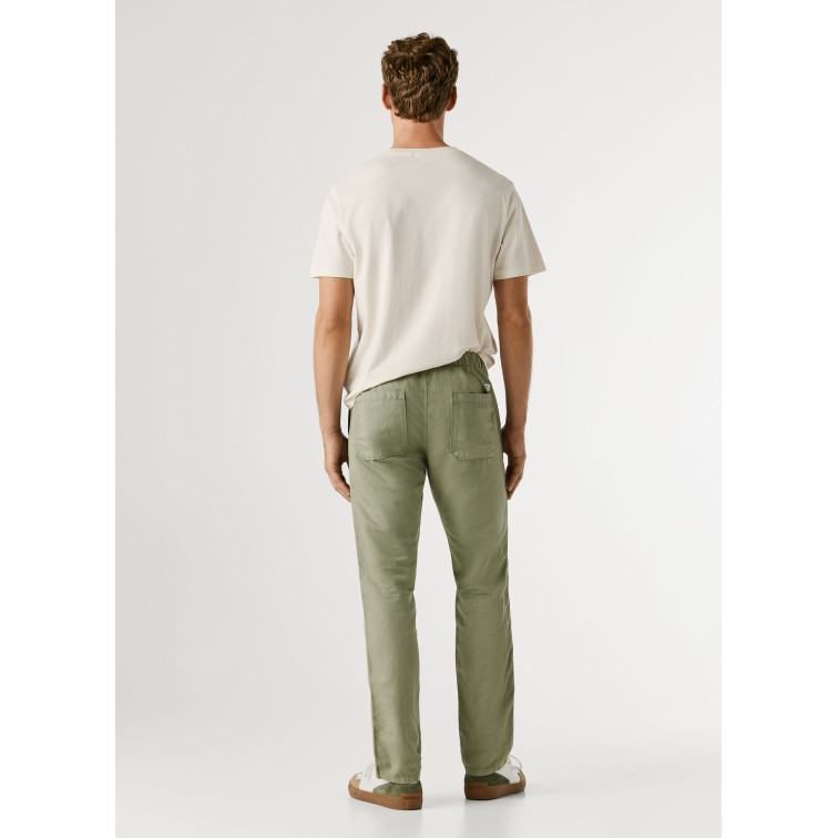 pantalon homme  pepe jeans pull on comfort chino linen