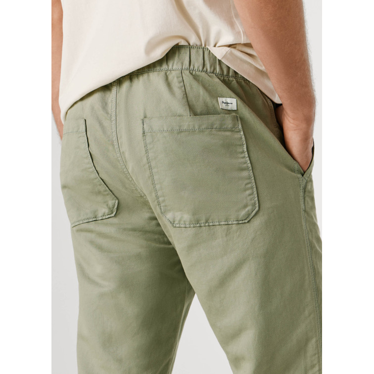 pantalon homme  pepe jeans pull on comfort chino linen