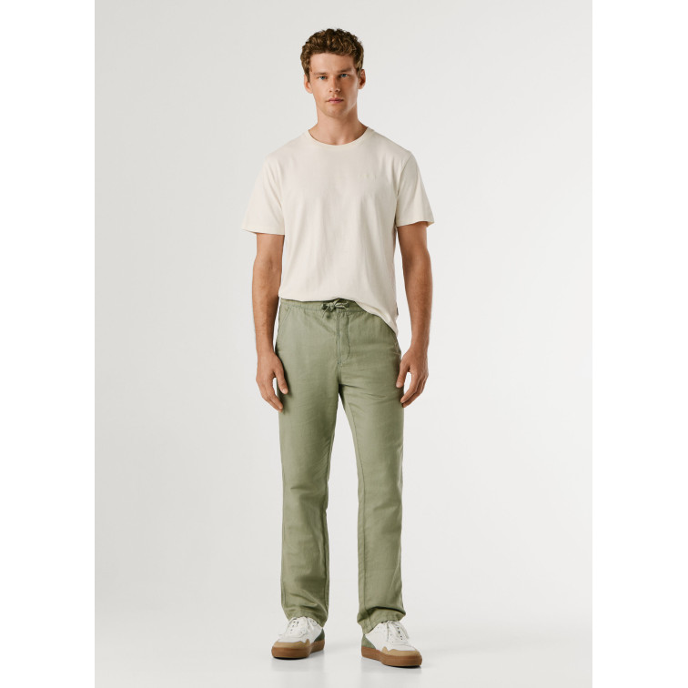 pantalon homme  pepe jeans pull on comfort chino linen