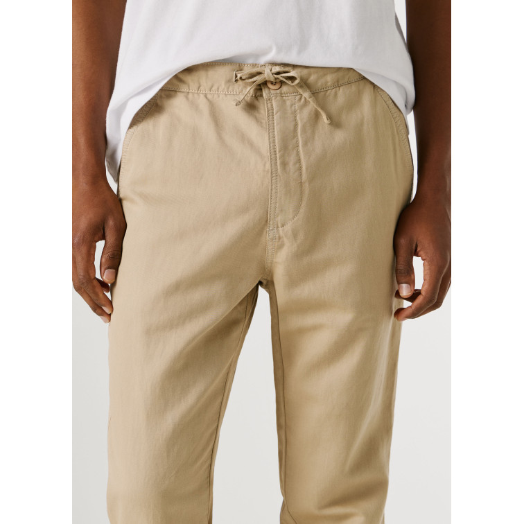 pantalon homme  pepe jeans pull on comfort chino linen
