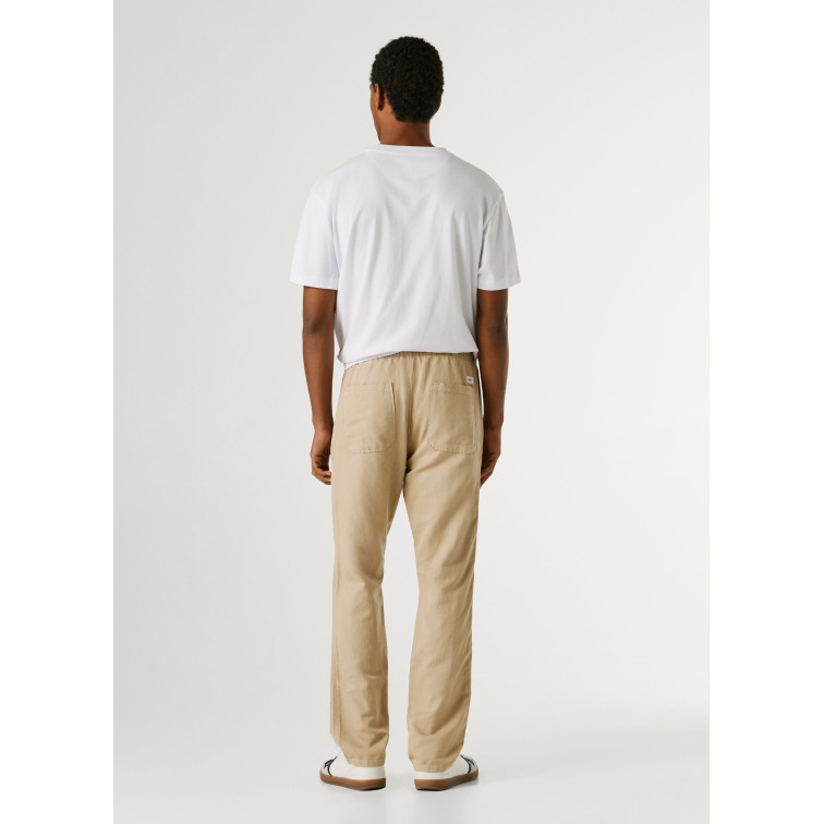 pantalon homme  pepe jeans pull on comfort chino linen