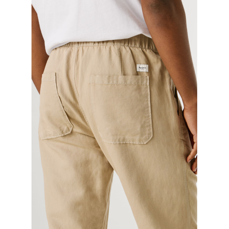 pantalon homme  pepe jeans pull on comfort chino linen