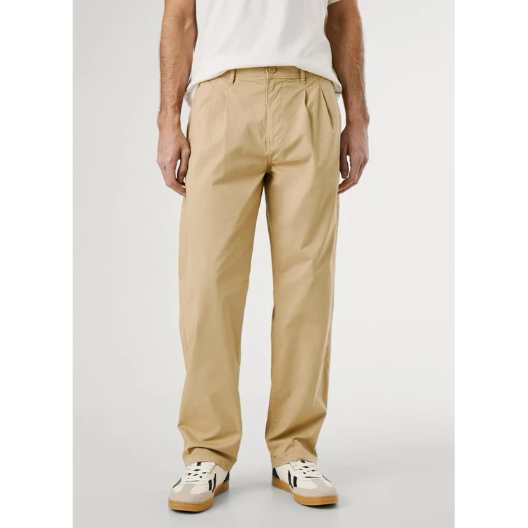 pantalon homme  pepe jeans relaxed pleated poplin pant