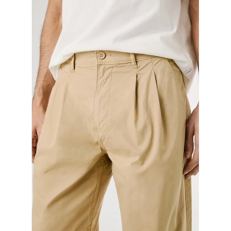pantalon homme  pepe jeans relaxed pleated poplin pant