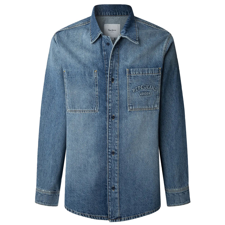pôle homme  pepe jeans relaxed shirt weston fs dusk b