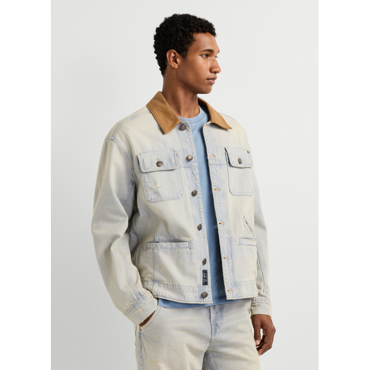 maillot homme  pepe jeans walt worker jacket tint grey