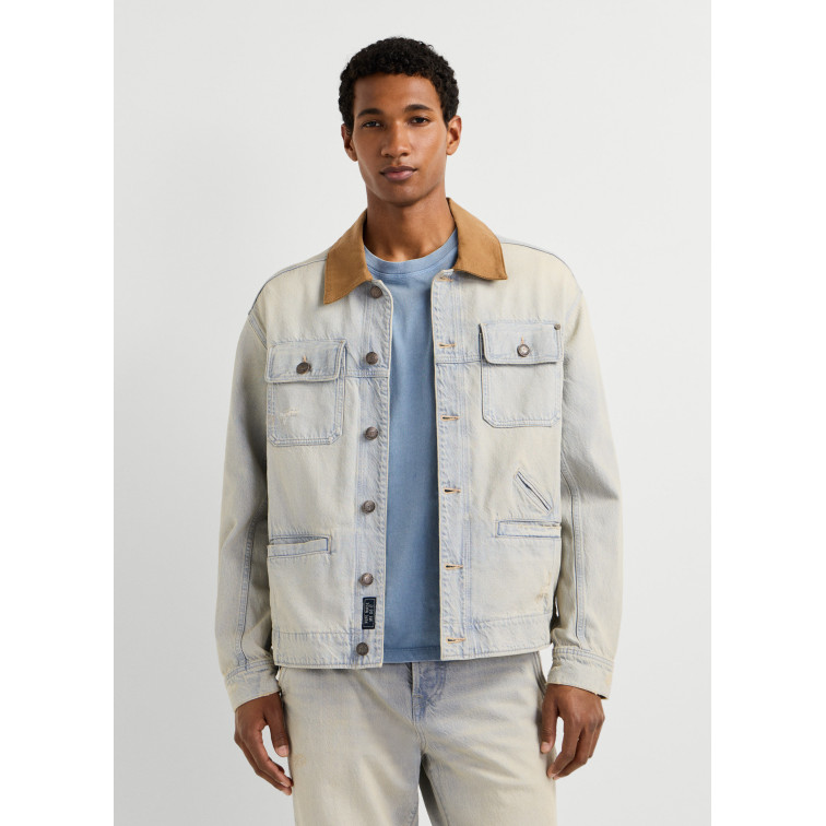 maillot homme  pepe jeans walt worker jacket tint grey