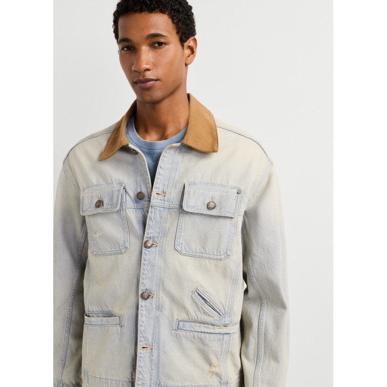 maillot homme  pepe jeans walt worker jacket tint grey