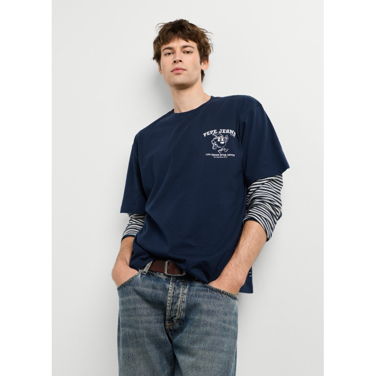 t-shirt homme  pepe jeans coffeet tee