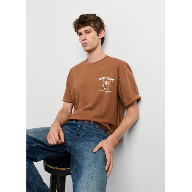 t-shirt homme  pepe jeans coffeet tee