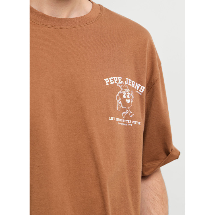 t-shirt homme  pepe jeans coffeet tee