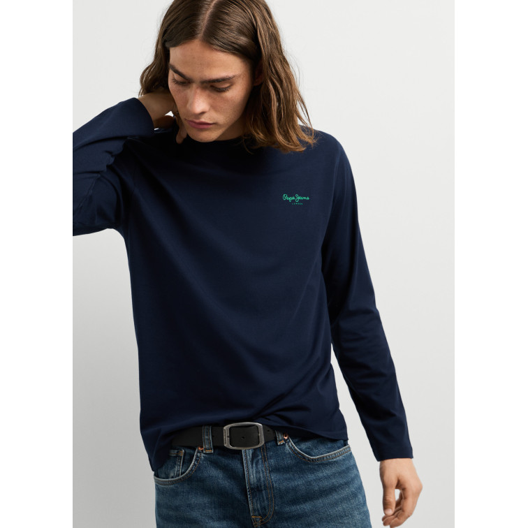t-shirt homme  pepe jeans pjl73 original basic 2 long