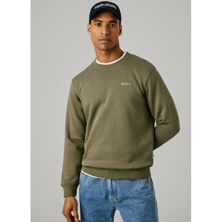 sweat-shirt homme  pepe jeans macbeth small logo plain crew
