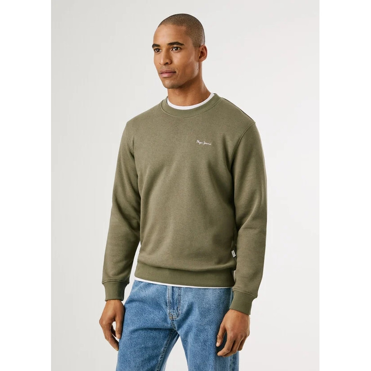 sweat-shirt homme  pepe jeans macbeth small logo plain crew