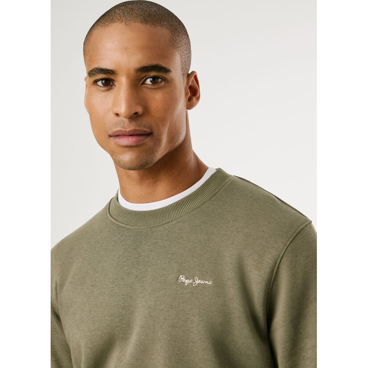 sweat-shirt homme  pepe jeans macbeth small logo plain crew