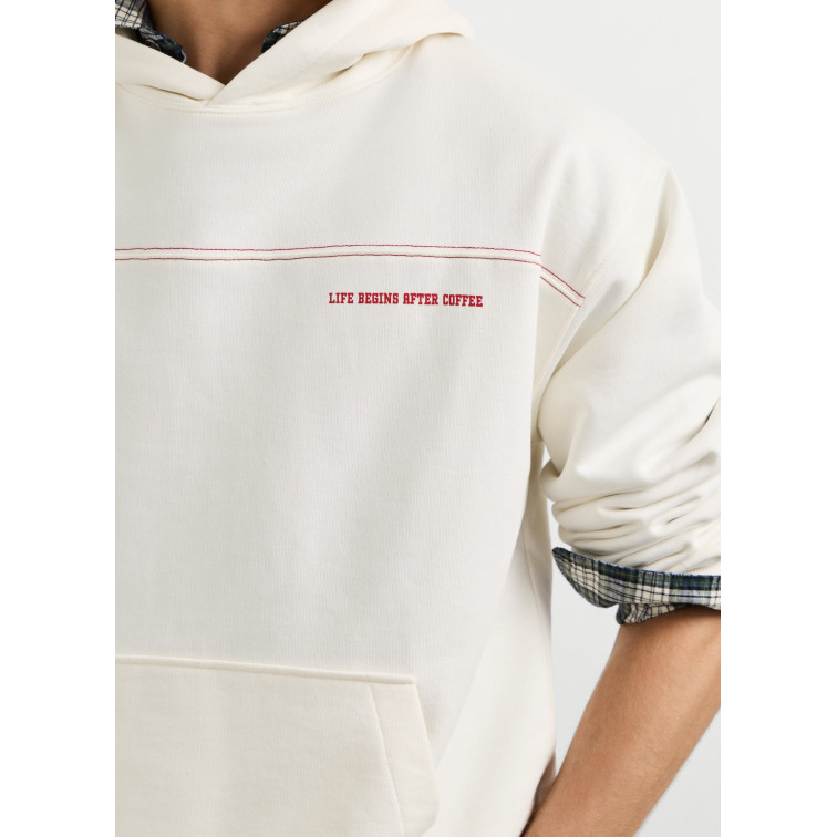 sweat-shirt homme  pepe jeans coffeet hoodie