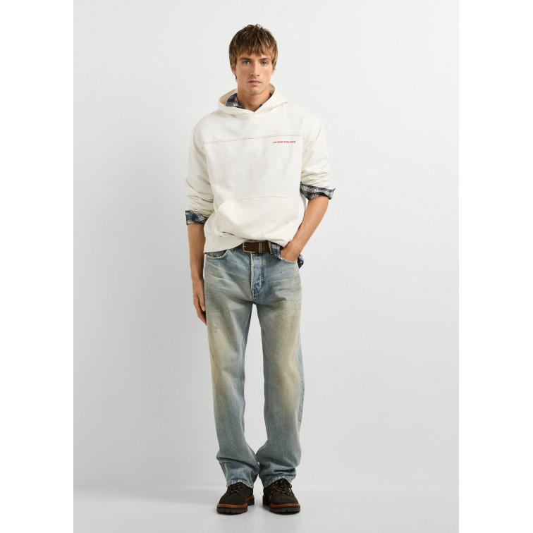 sweat-shirt homme  pepe jeans coffeet hoodie