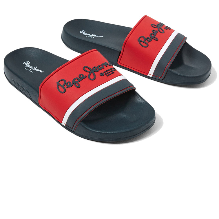 sandale logo latéral homme pepe jeans slider