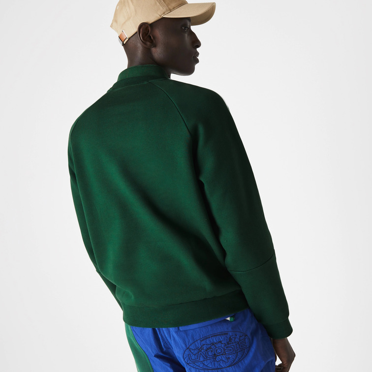 sweatshirt à col rond en molleton de coton homme lacoste