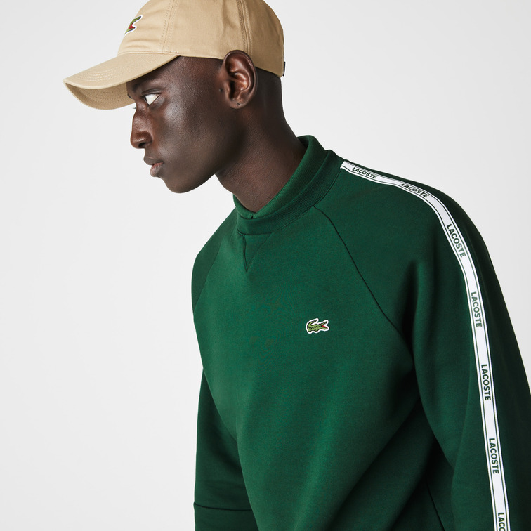 sweatshirt à col rond en molleton de coton homme lacoste