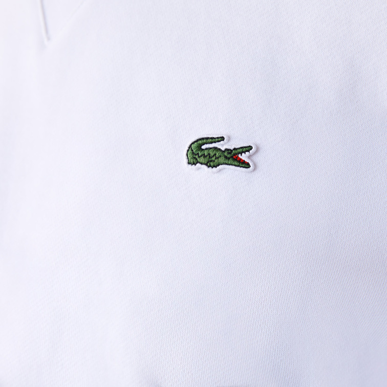 sweatshirt en molleton de coton mélangé uni homme lacoste sport
