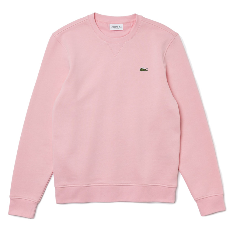 sweatshirt en molleton de coton mélangé uni homme lacoste sport