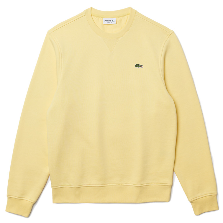sweatshirt en molleton de coton mélangé uni homme lacoste sport