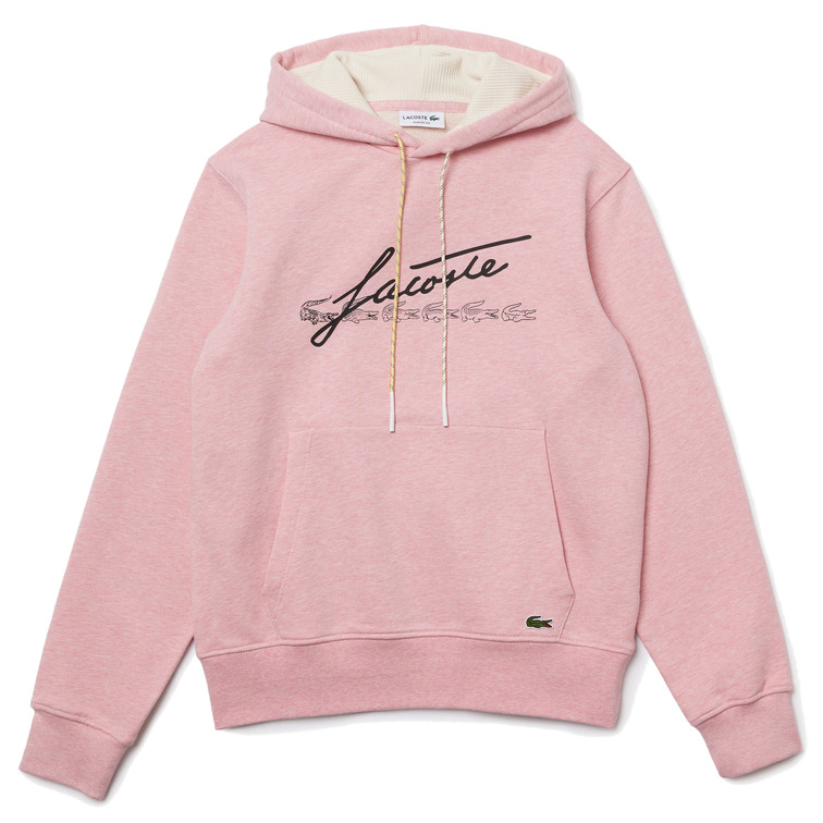 sweatshirt à capuche en molleton de coton chiné homme lacoste