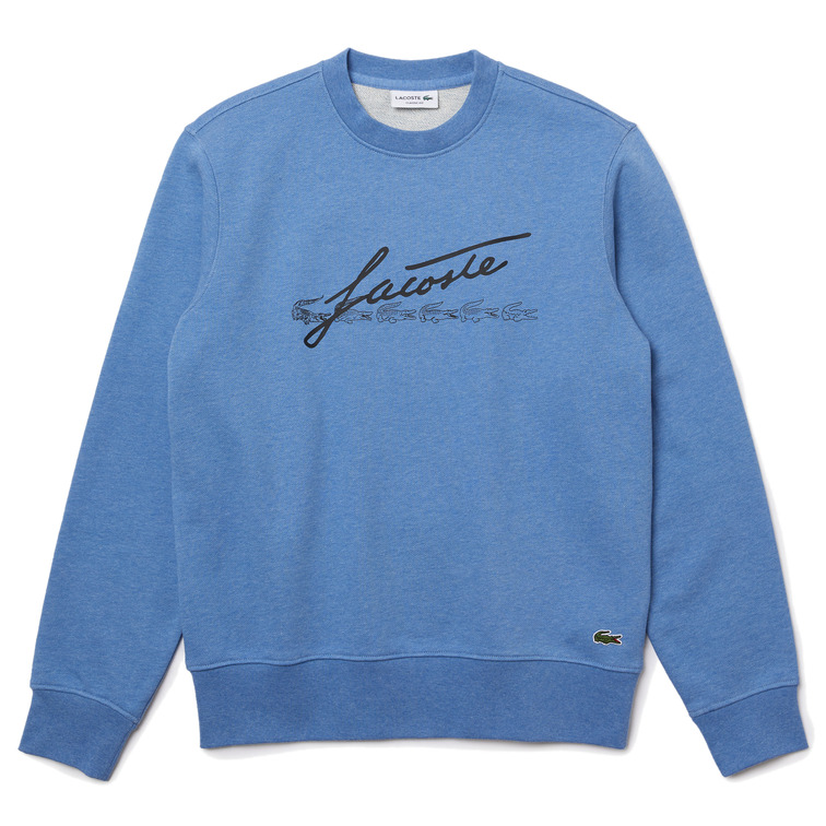 sweatshirt à col rond en molleton de coton homme lacoste
