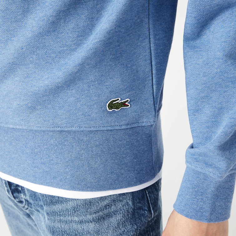 sweatshirt à col rond en molleton de coton homme lacoste